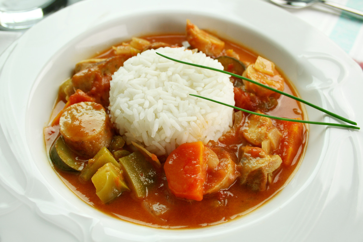 A plate of South Louisiana chicken gumbo.